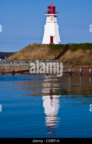 Mulholland Point Lighthouse a Campobello Island, New Brunswick, Canada. Foto Stock