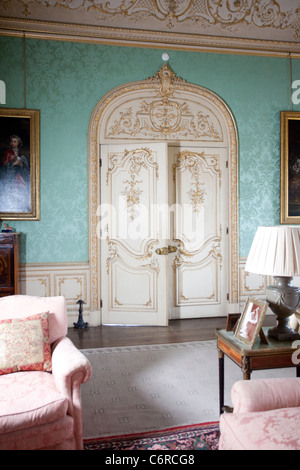 Sala da disegno a Highclere Castle, Newbury, Berkshire, Inghilterra, Regno Unito. Foto:Jeff Gilbert Foto Stock