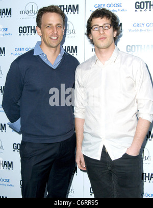 Seth Meyers e Andy Samberg Gotham Magazine's Jason Binn ospita Kristen Wiig coprono parte di New York City, Stati Uniti d'America - 17.05.10 Foto Stock