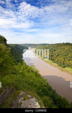 Fiume Wye dal vicino Wintours Leap Woodcroft Gloucestershire in Inghilterra Foto Stock