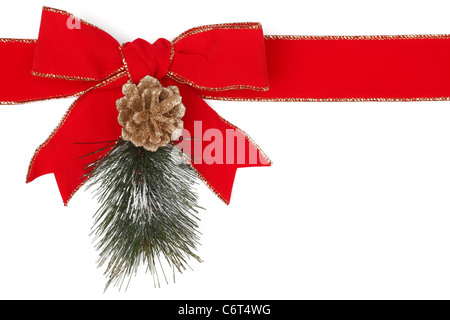 Decorazione per albero di Natale isolato su bianco Foto Stock