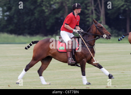 Il principe William gioca polo al Parco a Cirencester Gloucestershire, Inghilterra - 06.06.10 Foto Stock