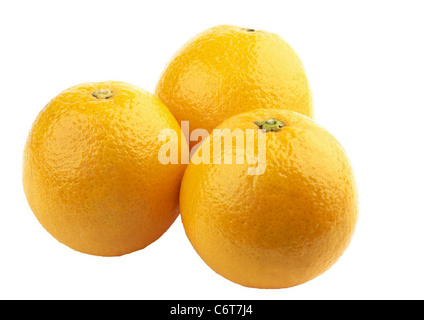 Arancione, di frutta e verdura fresche su sfondo bianco Foto Stock