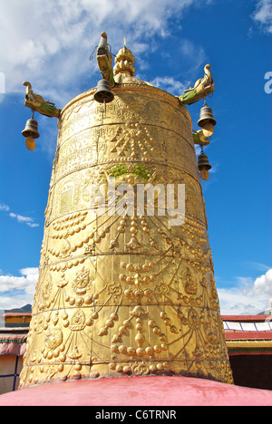 Il tamburo sul tetto del tempio dello Jokhang Foto Stock