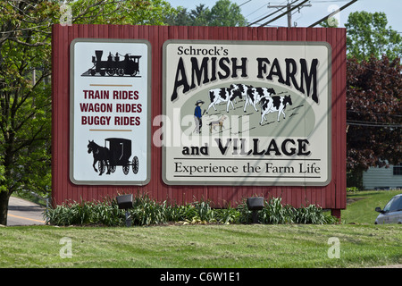 Cartello Amish Farm in Ohio Stati Uniti ad alta risoluzione orizzontale Foto Stock