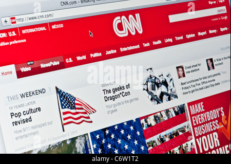 Close up della CNN logo come visto sul suo sito web. (Solo uso editoriale: -print, TV, e-book e Redazione sito web). Foto Stock