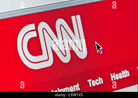 Close up della CNN logo come visto sul suo sito web. (Solo uso editoriale: -print, TV, e-book e Redazione sito web). Foto Stock