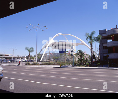 Il tema edificio, l'Aeroporto Internazionale di Los Angeles LAX, Los Angeles, California, Stati Uniti d'America Foto Stock