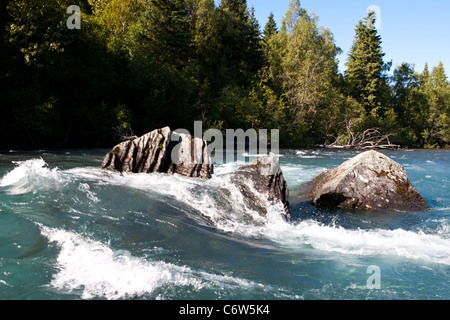 Predicatore del Rock, Kenai River, Kenai National Wildlife Refuge, Alaska, Stati Uniti d'America Foto Stock