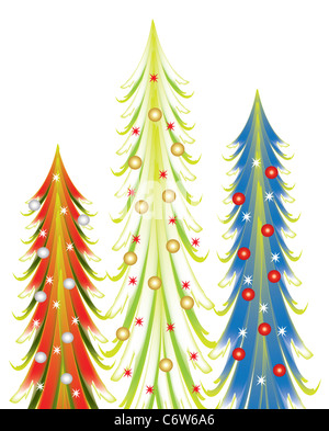 Colourful abstract Christmas trees Foto Stock