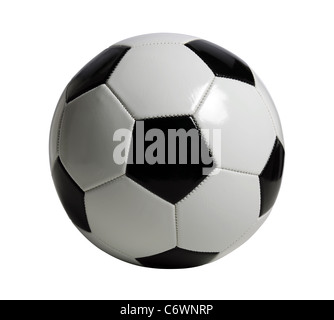 Pallone da calcio isolate su sfondo bianco - con tracciato di ritaglio Foto Stock