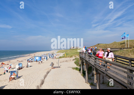 Spiaggia di sabbia, Kampen, isola di Sylt, Schleswig-Holstein, Germania Foto Stock