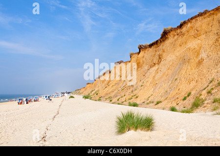 Rotes Kliff (red cliff), Kampen, isola di Sylt, Schleswig-Holstein, Germania Foto Stock