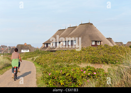 Case in paglia in elenco, isola di Sylt, Schleswig-Holstein, Germania Foto Stock