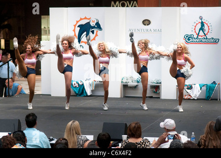 Il 2010 Miami Dolphins Cheerleaders al 2010 delfini di Miami finale di Cheerleader Auditions a Aventura Mall in Aventura, Foto Stock