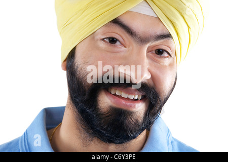 Ritratto di un uomo Sikh Foto Stock