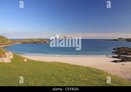 Regno Unito Scozia Ebridi Esterne isola di Lewis Bosta spiaggia Isola di Bernery Foto Stock