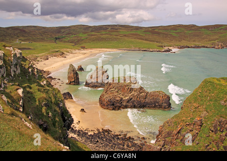 Regno Unito Scozia Ebridi Esterne isola di Lewis Tolsta spiaggia sulla costa est di Lewis Foto Stock