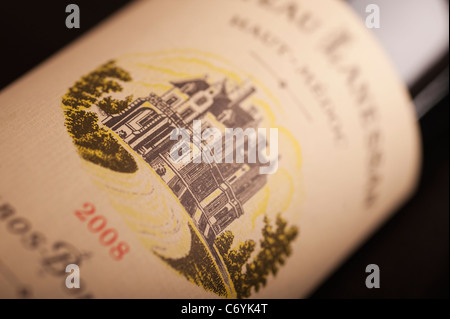 Chateau Lanessan Haut Medoc etichetta vino closeup Foto Stock