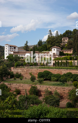 I giardini di Generalife, Granada, Spagna Foto Stock