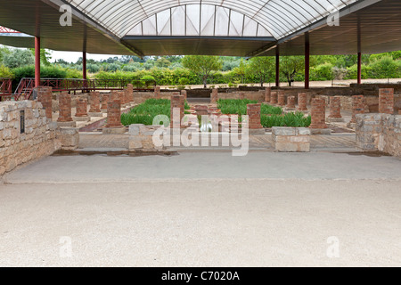 Atrium (Hall di entrata della casa delle fontane Villa a Conimbriga, romane meglio conservate rovine della città in Portogallo. Foto Stock