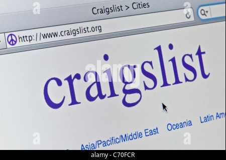 Chiusura del logo di craigslist come visto sul suo sito web. (Solo uso editoriale: -print, TV, e-book e Redazione sito web). Foto Stock