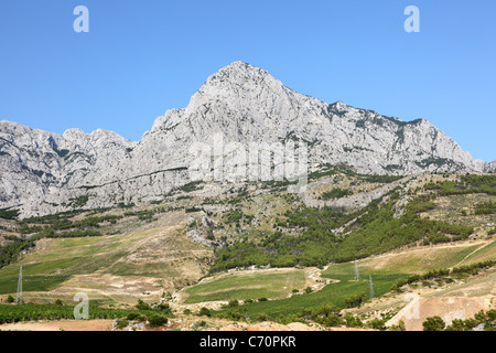 Montagna Biokovo in Riviera di Makarska, Croazia Foto Stock
