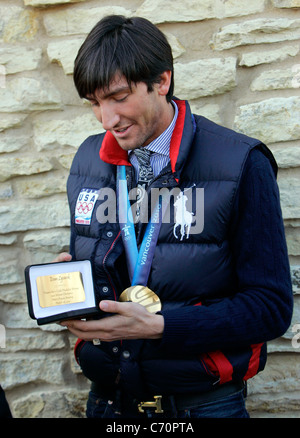 Evan Lysacek Naperville ha annunciato che il 26 marzo è stato "Evan Lysacek giorno', quando Evan Lysacek - il 2010 Medaglia d'Oro Olimpica vincitore Foto Stock