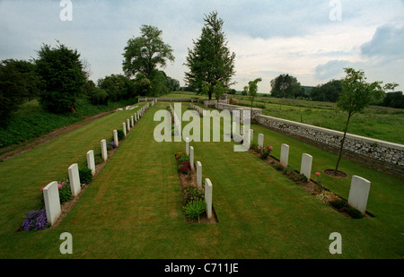 AYETTE indiano e il cimitero cinese, nel nord della Francia. mantenuta dal Commonwealth War Graves Commissione,CWGC. Foto Stock