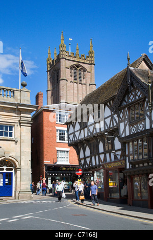 Occupato Ludlow Centro Città Shropshire Inghilterra Foto Stock