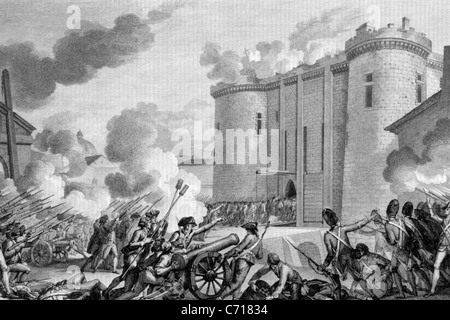 STORMING della Bastille a Parigi il 14 Luglio 1789 Foto Stock