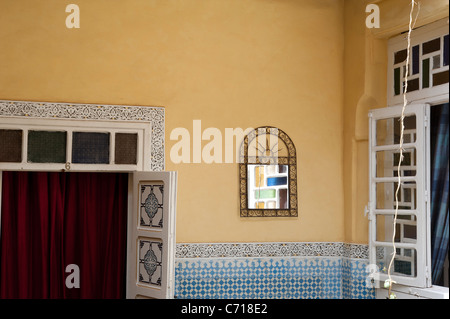 Cortile interno di un Riad Medina Marrakech, Marocco. Foto Stock