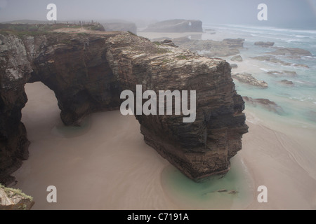 Spiaggia delle cattedrali - Praia come Catedrais -, Ribadeo, Lugo, Galizia, Spagna Foto Stock