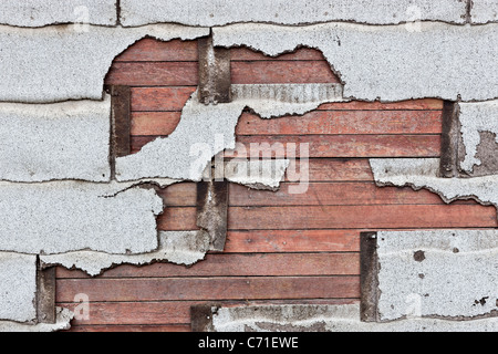 Composizione di amianto scandole di asfalto deterioramento Foto Stock