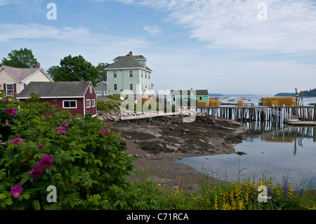 Città di pescatori di Stonington Maine USA Foto Stock