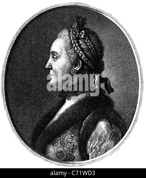 Caterina la Grande (1729-1796) imperatrice di Russia Foto Stock