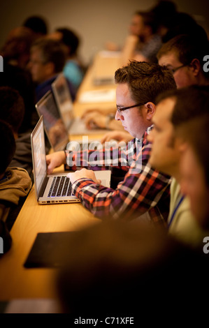 Mobile App gli sviluppatori al iOSDev UK app developer conference a Aberystwyth University, 7 settembre 2011. Regno Unito Foto Stock