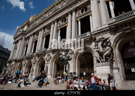 Facciata del Palais Garnier Opera House; Parigi; Francia Foto Stock