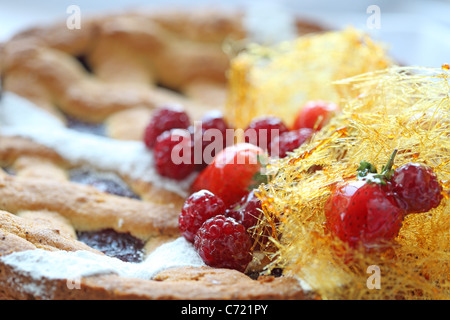torta del lampone Foto Stock