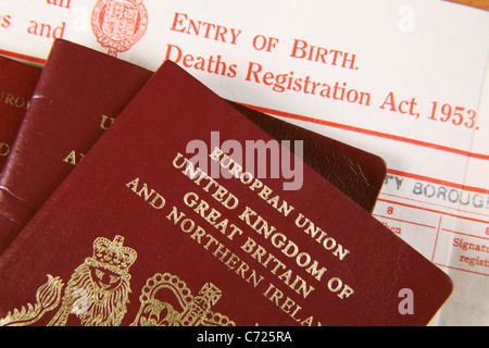 Passaporti del Regno Unito Foto Stock