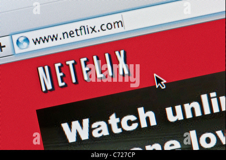 Chiusura del logo di Netflix come visto sul suo sito web. (Solo uso editoriale: -print, TV, e-book e Redazione sito web). Foto Stock