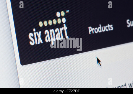 Close up Six Apart logo come visto sul suo sito web. (Solo uso editoriale: -print, TV, e-book e Redazione sito web). Foto Stock