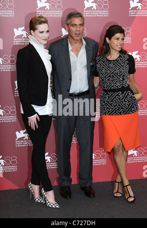 EVAN Rachel Wood george clooney Marisa Tomei l'idi di marzo PHOTOCALL. 68ESIMO FESTIVAL DEL CINEMA DI VENEZIA LIDO Venezia Italia 31 Foto Stock