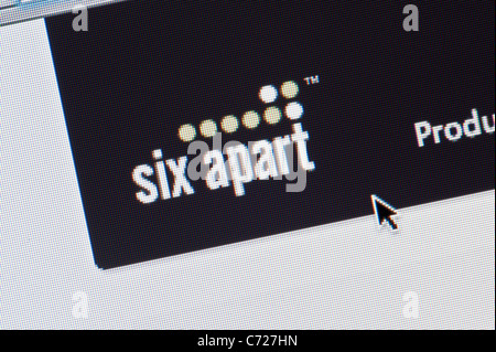 Close up Six Apart logo come visto sul suo sito web. (Solo uso editoriale: -print, TV, e-book e Redazione sito web). Foto Stock