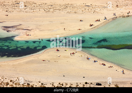 Balos Beach sulla costa norhwest dell isola di Creta, nella prefettura di Chania, Grecia. Foto Stock