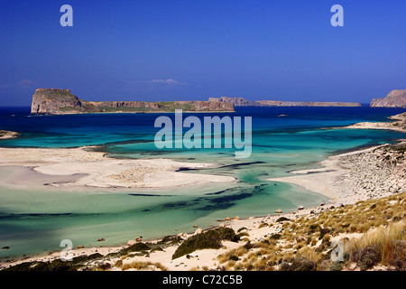 Balos Beach sulla costa norhwest dell isola di Creta, nella prefettura di Chania, Grecia. Foto Stock