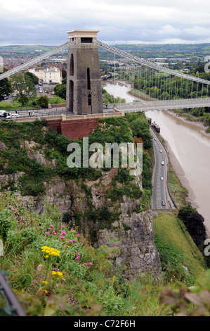 Il ponte sospeso di Clifton a Bristol che è sotto un grande rinnovamento 2011 Foto Stock