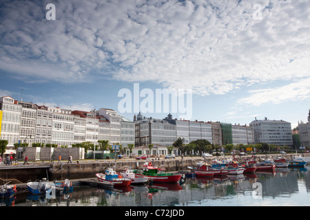 Dock di Mariña, A Coruña, Galizia, Spagna Foto Stock