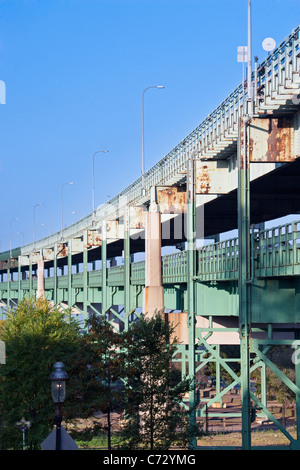 Tobin Memorial Bridge, Charlestown, Boston, Massachusetts, Stati Uniti Foto Stock