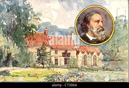 Cartolina da artista Sydney Carter di Alfred Tennyson nella serie Case di letterati Foto Stock